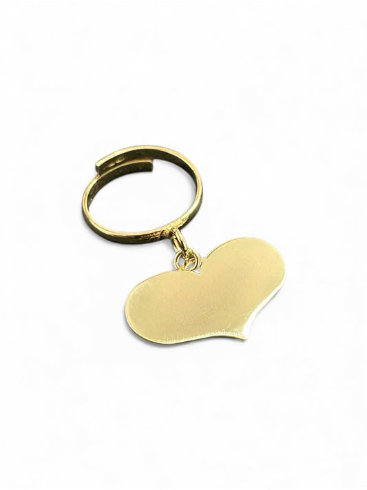 Anello Regolabile con Ciondolo Cuore in Argento 925