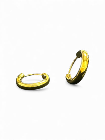 Orecchini a Cerchio Bombati in Argento 925 Dorato