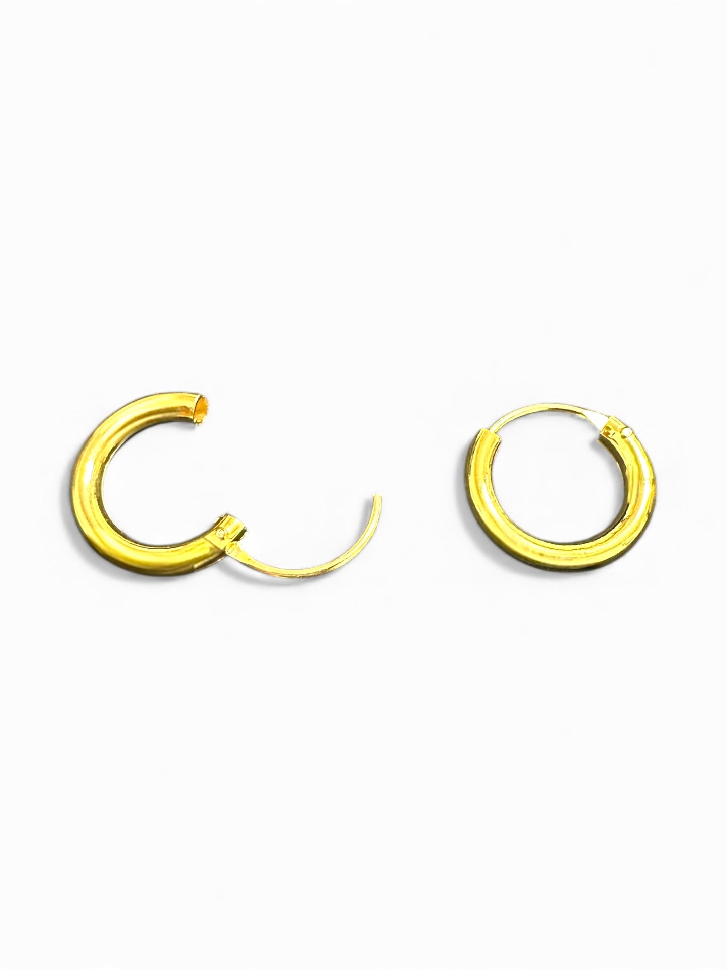 Orecchini a Cerchio Bombati in Argento 925 Dorato