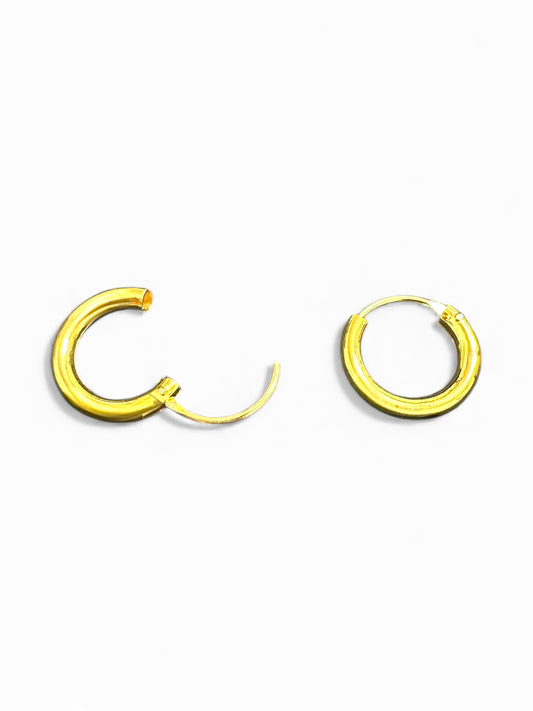 Orecchini a Cerchio Bombati in Argento 925 Dorato
