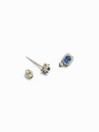 Orecchini Punto Luce in Argento con Zircone Blu