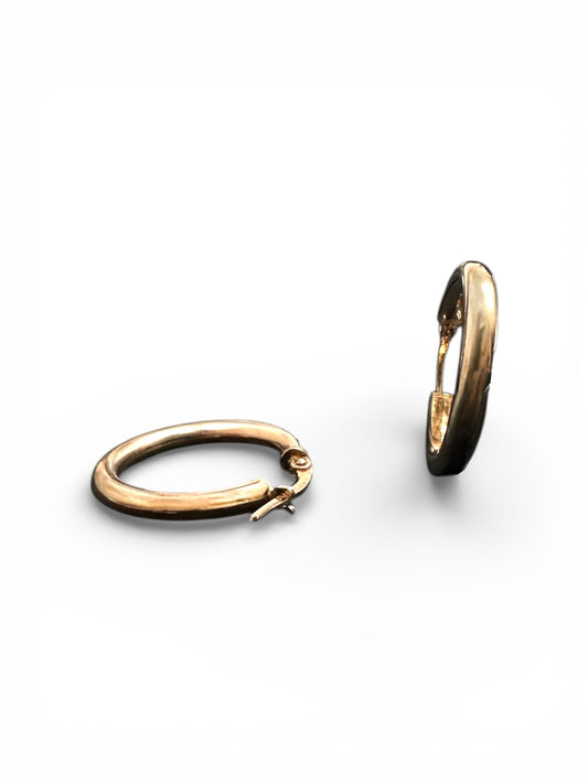 Orecchini a Cerchio Lisci in Argento 925 Rosata