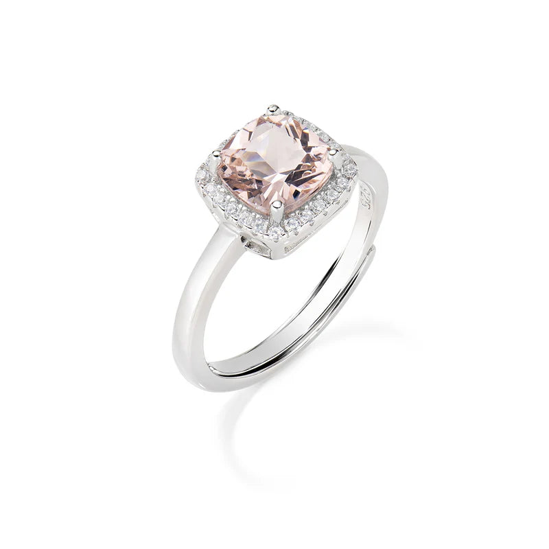 Anello Lady Regolabile con Morganite Taglio Radiant Ref. RQUABBMOZ2