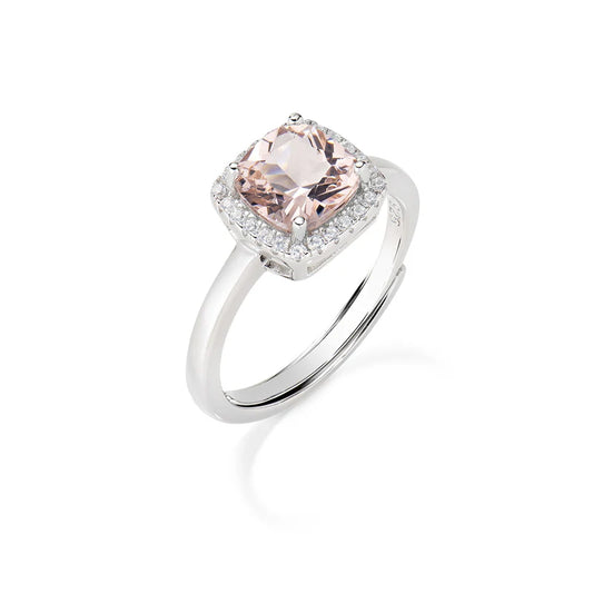 Anello Lady Regolabile con Morganite Taglio Radiant Ref. RQUABBMOZ2