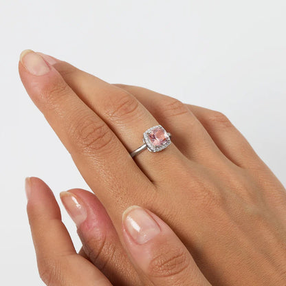 Anello Lady Regolabile con Morganite Taglio Radiant Ref. RQUABBMOZ2