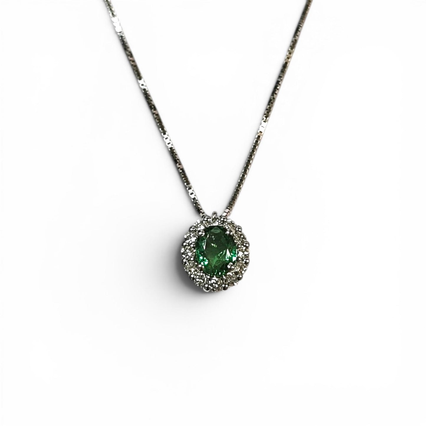 Pendente con Smeraldo CT 0.35 e Diamanti CT 0.16