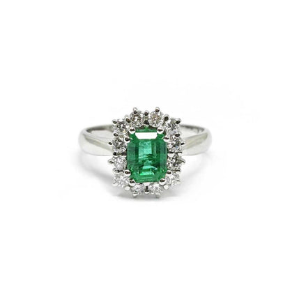 Anello con Smeraldo CT 1.36 e diamanti CT 0.26