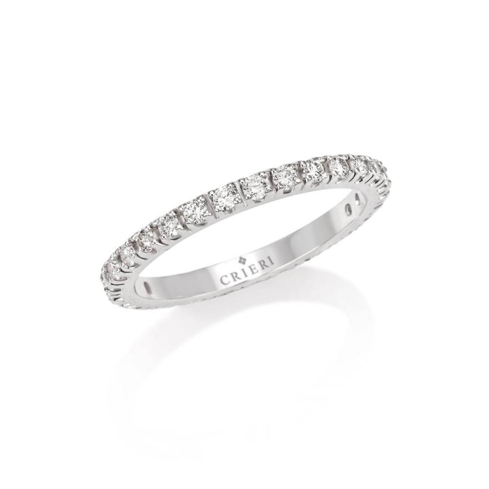 Anello Riviera in Oro Bianco 18kt Crieri Linea Aeterna con Diamnti CT 0.24