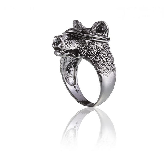 Anello Testa di Lupo in Argento 925
