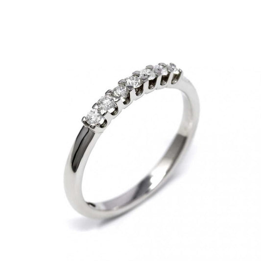 Anello Veretta 7 Pietre con Diamanti CT 0.28