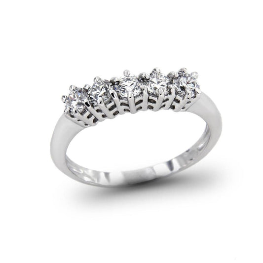 Anello Veretta 5 Pietre con Diamanti CT 0.45 VVS-IF F