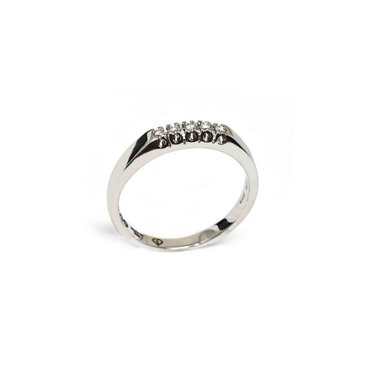Anello Veretta 5 Pietre con Diamanti CT 0.10