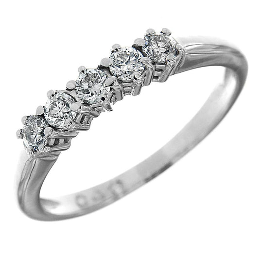 Anello Veretta 7 Pietre con Diamanti CT 0.40