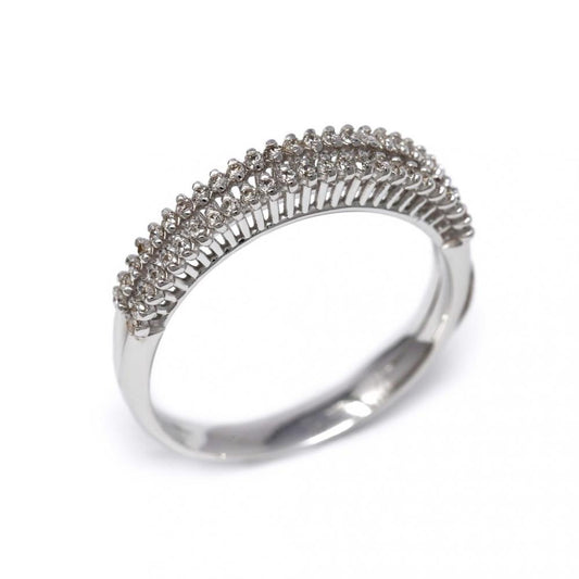 Anello Veretta a 2 File con 50 Diamanti CT 0.30