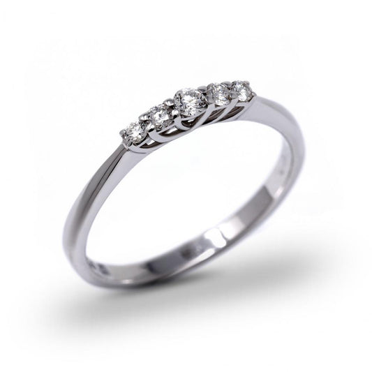 Anello Veretta con Diamanti Bianchi CT 0.35