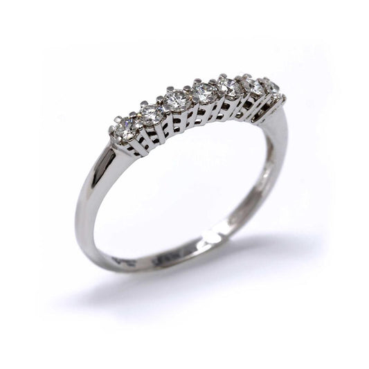 Anello Veretta 7 Pietre con Diamanti CT 0.30