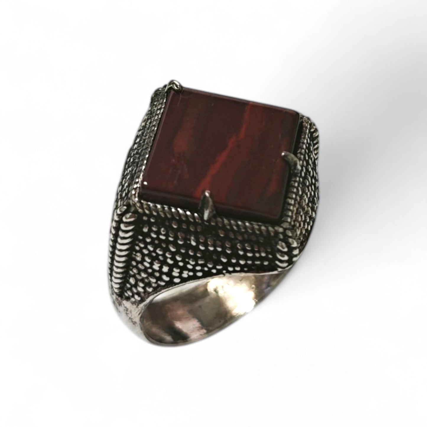 Anello intarsio autunnale in Argento 925 quadrato MIS 22