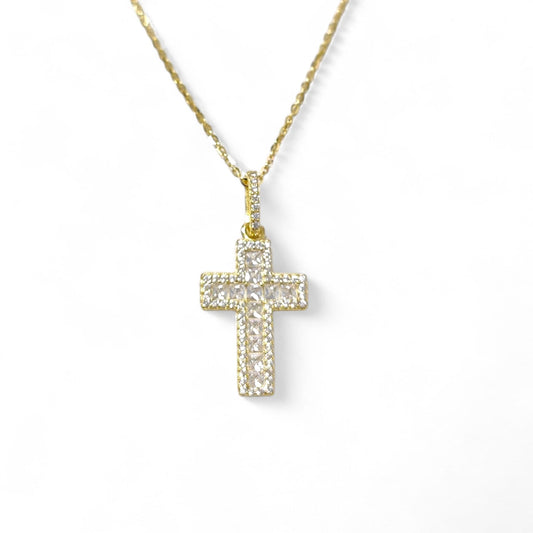 Collana Croce in Argento 925 con Zirconi – Eleganza Senza Tempo