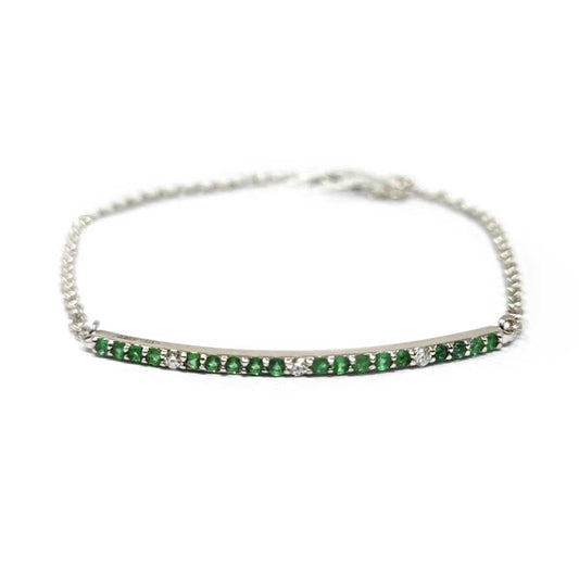 Bracciale con Diamanti e Smeraldi in Oro 9kt