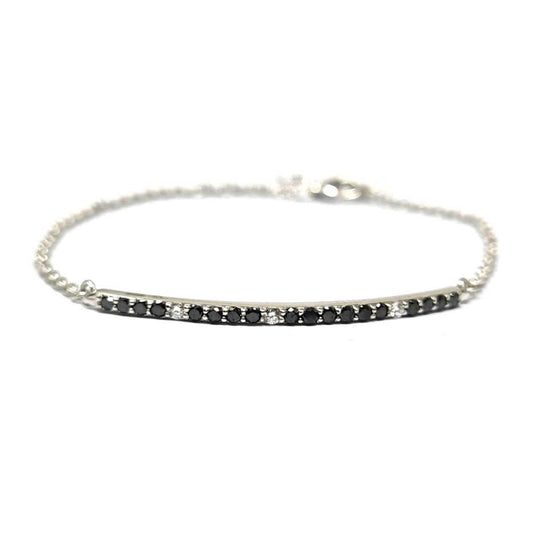 Bracciale con Diamanti Neri e Bianchi in Oro 9kt