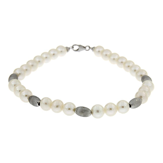 Bracciale di Perle Freshwater 5,5/6 mm con 5 sfere in Oro