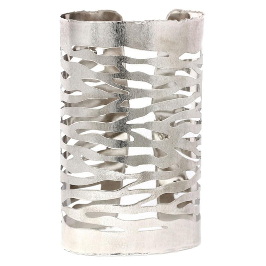 Bracciale Etrusco Molla Piatto in Argento 925 Polso Lungo