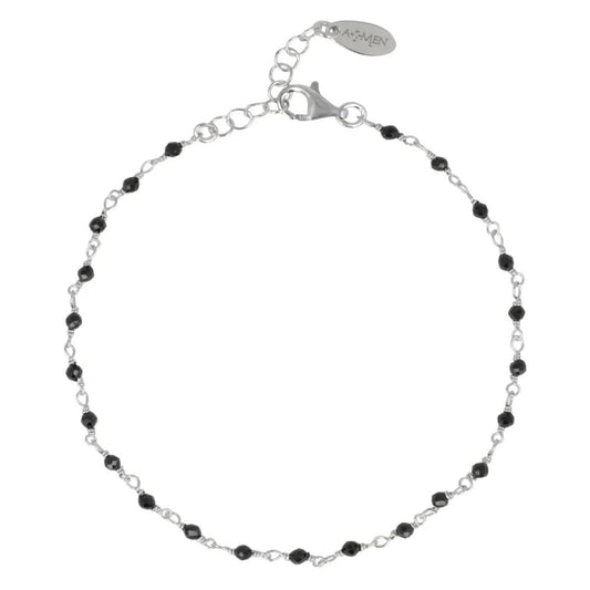 Bracciale in Argento con Cristalli Neri Ref.BRBN10-16