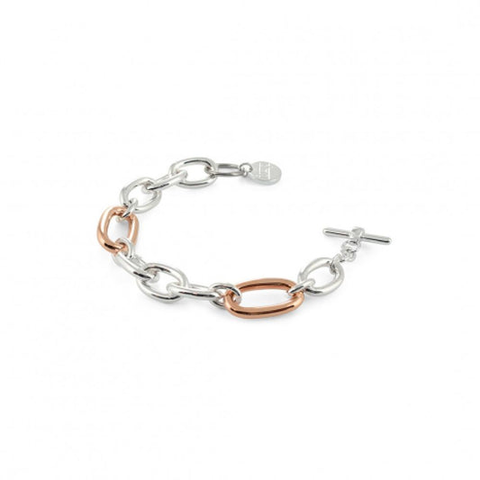 Bracciale in bronzo dorato rosa ed argentato UNOAERRE