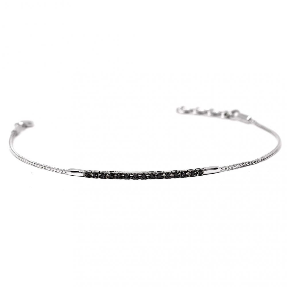 Bracciale Tennis morbido con Diamanti Neri CT 0.10