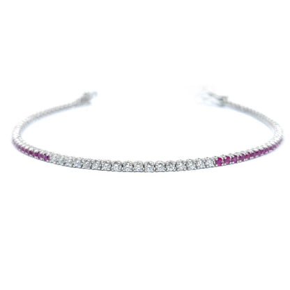 Bracciale Tennis con Rubini CT 0.94 e Diamanti CT 1.10