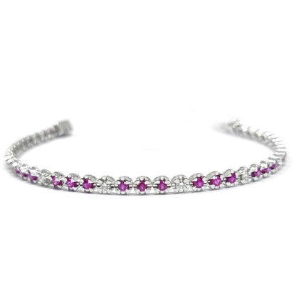 Bracciale Tennis con Rubini CT 1.70 e Diamanti CT 0.33