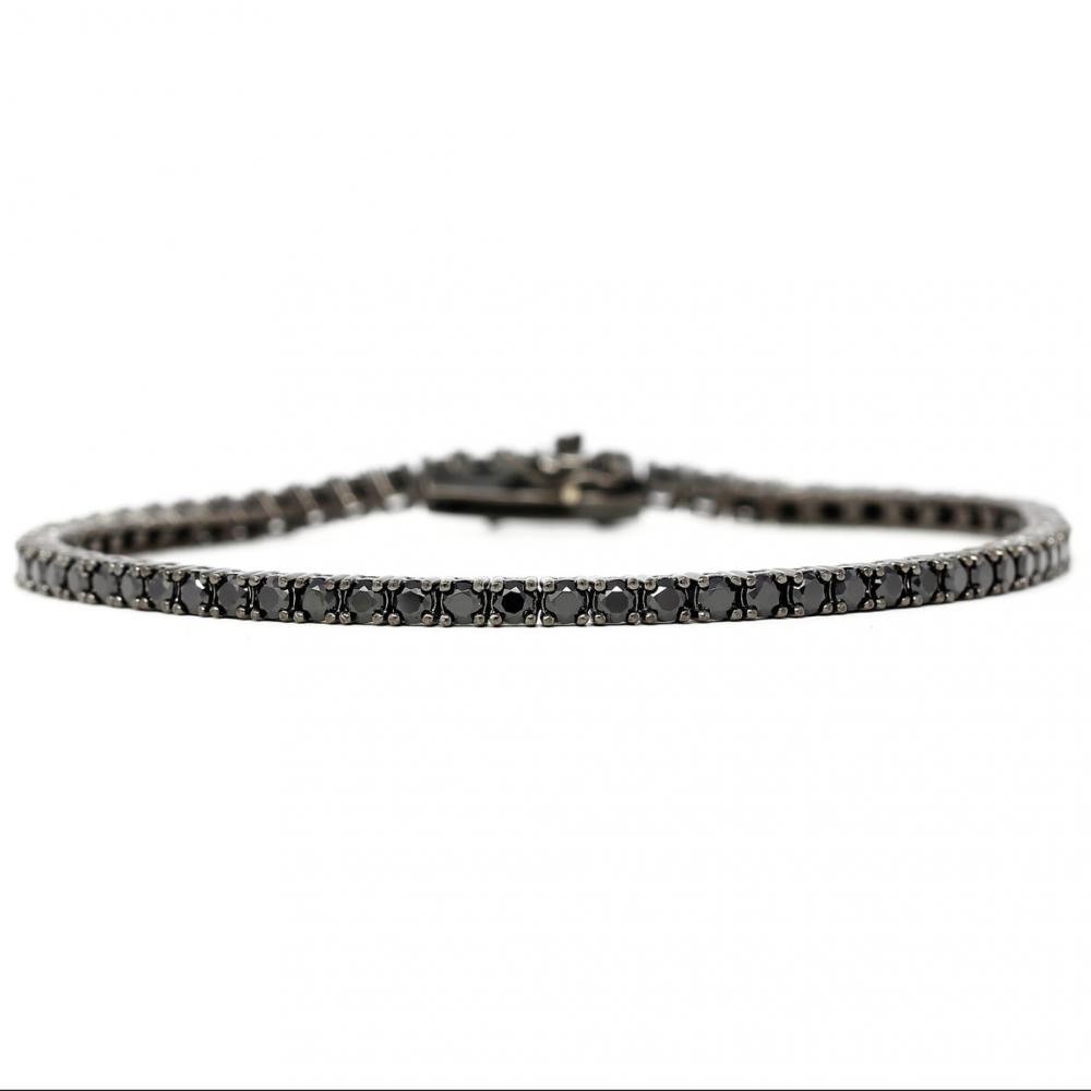 Bracciale Tennis brunito Zirconi neri – Disponibile in Vari Spessori