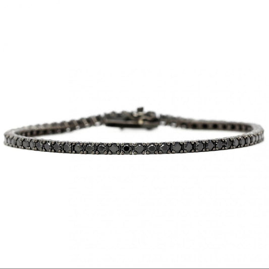 Bracciale Tennis brunito Zirconi neri – Disponibile in Vari Spessori