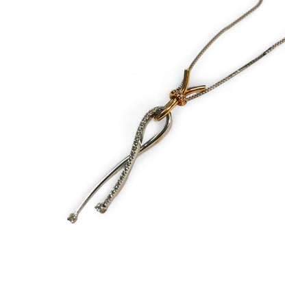 Pendente Bicolore con Diamanti CT 0.19