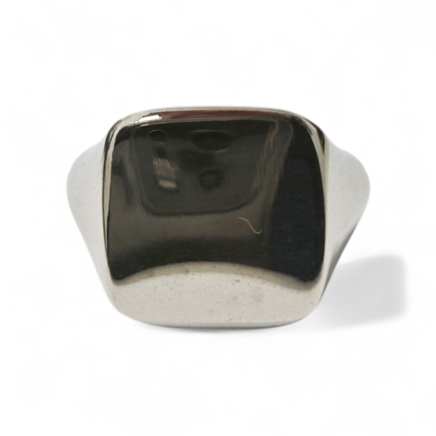 Anello Chevalier Quadrato Liscio in Argento 925 mis 20 Regolabile