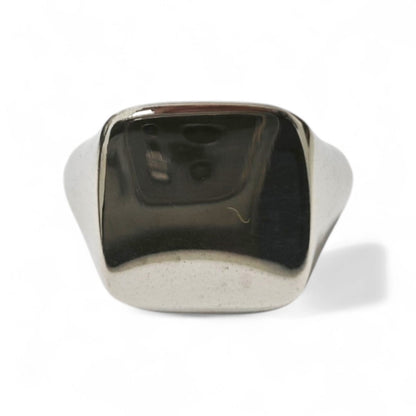 Anello Chevalier Quadrato Liscio in Argento 925 mis 20 Regolabile