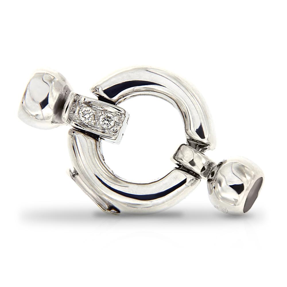 Chiusura in Oro Bianco con Diamanti CT 0.04