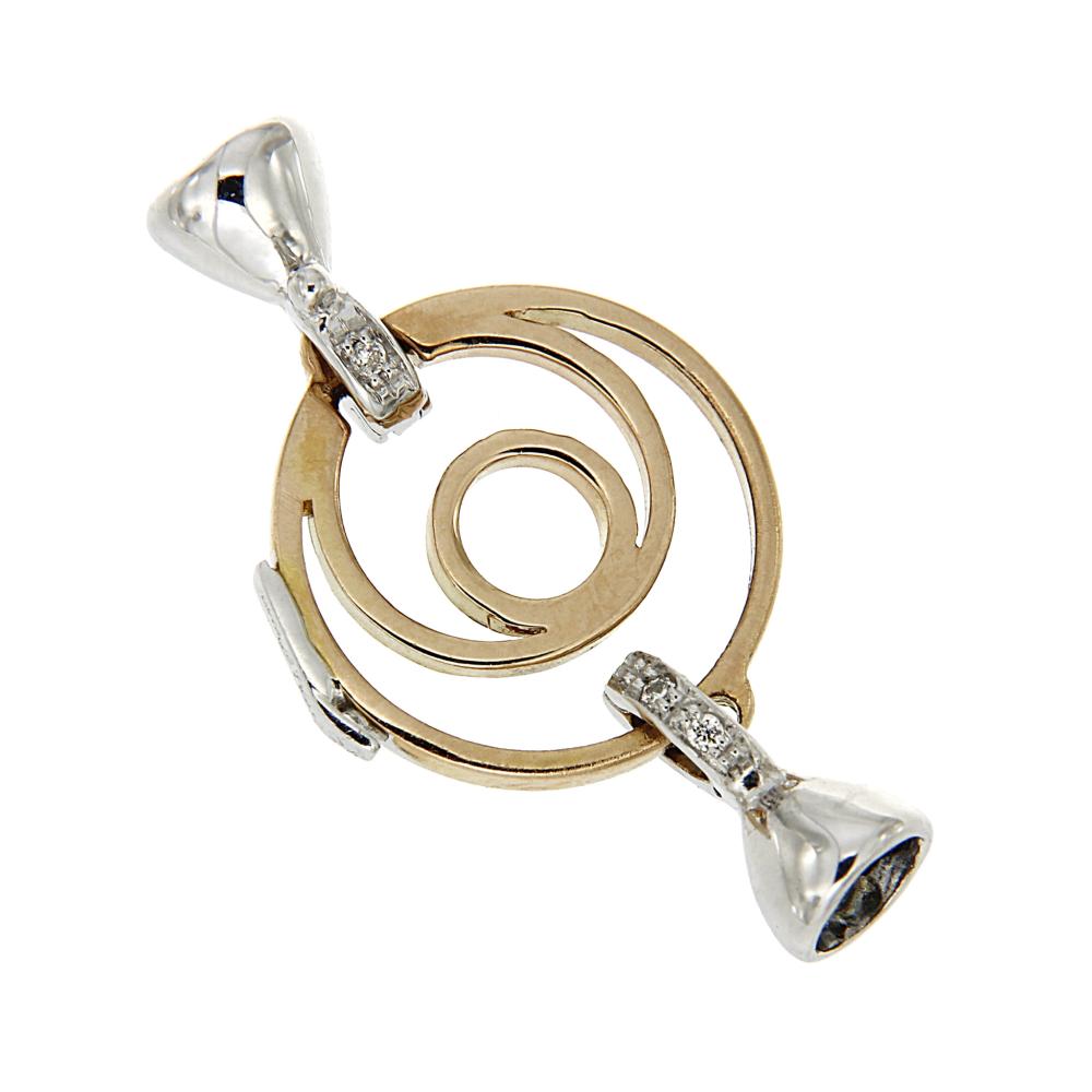 Chiusura in Oro Rosa e Bianco con Diamanti CT 0.04