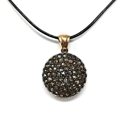 Ciondolo Stile Antico in Oro 9kt con 63 Diamanti Corone CT 2.37