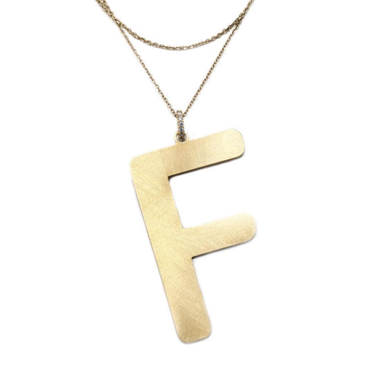 Collana Le Letterine con lettera F grande pendente lucidata a mano