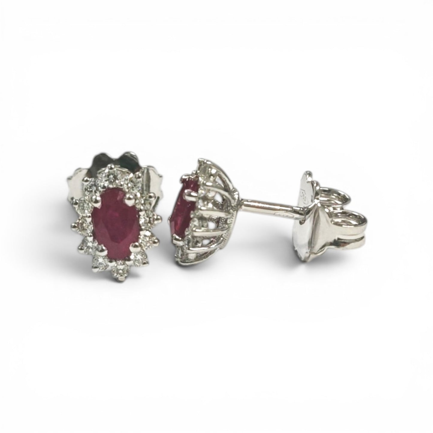 Orecchini con Rubini CT 0.46 e Diamanti CT 0.24 VS1 F