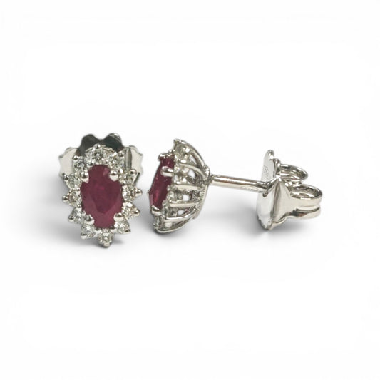 Orecchini con Rubini CT 0.46 e Diamanti CT 0.24 VS1 F