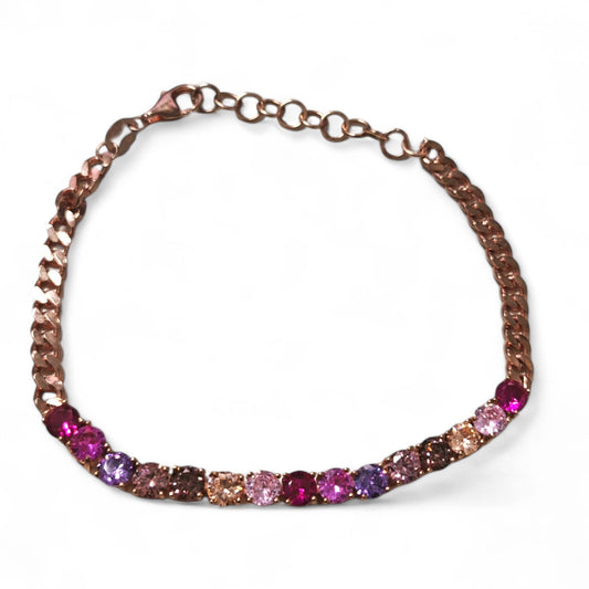 Bracciale Tennis con zirconi Rainbow cm 16+4 mm 4