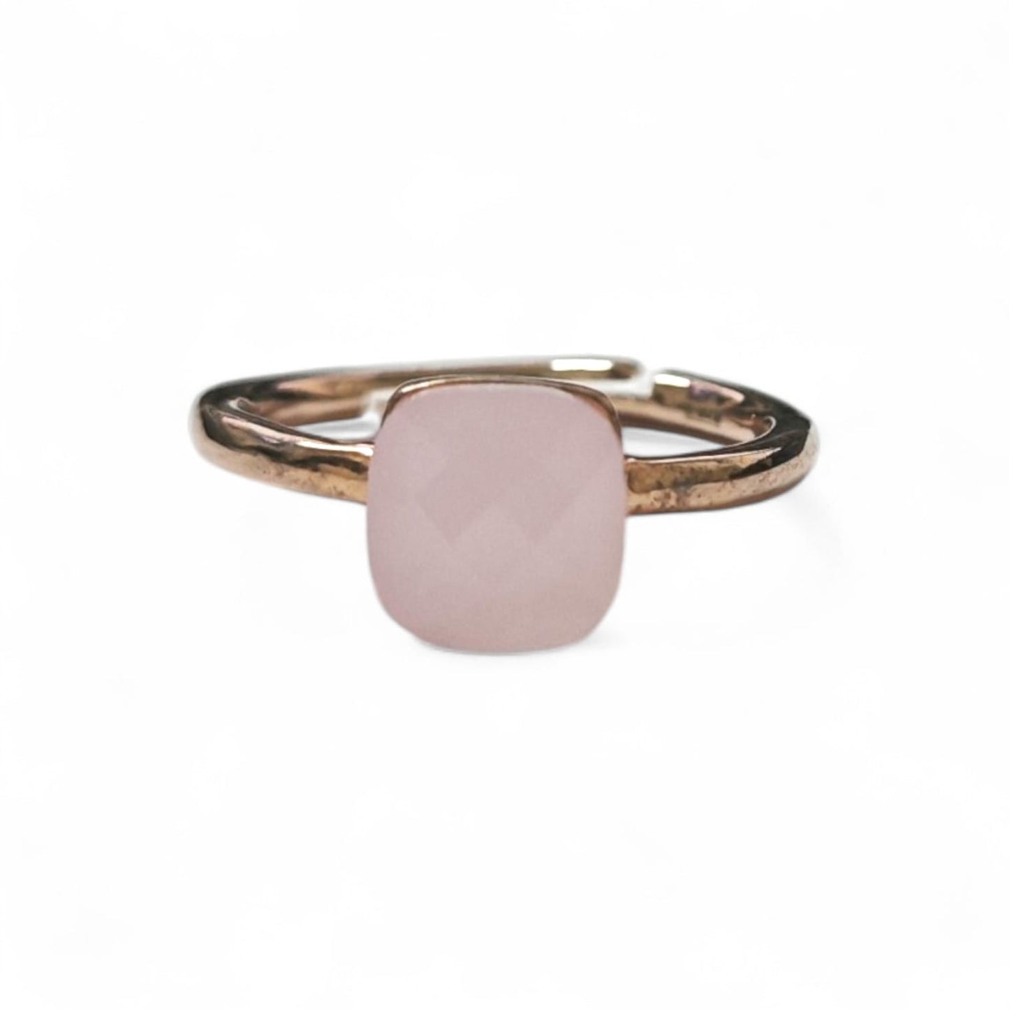 Anello Rosato con Pietra Rosa