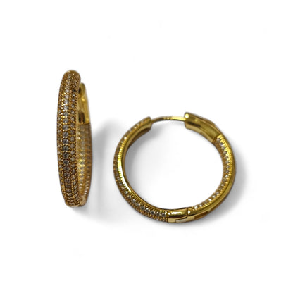 Orecchini in Argento Giallo con Zirconi MM 25