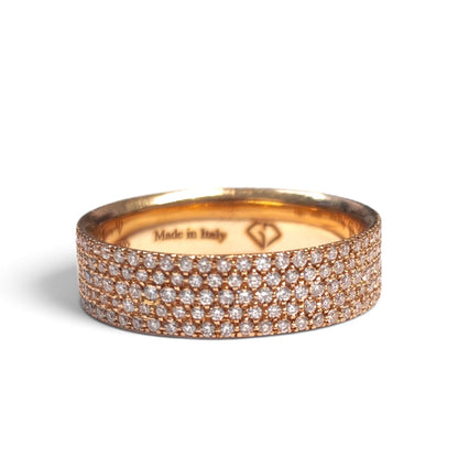 Anello Eternity in Oro Rosa 18kt con Diamanti CT 1.04