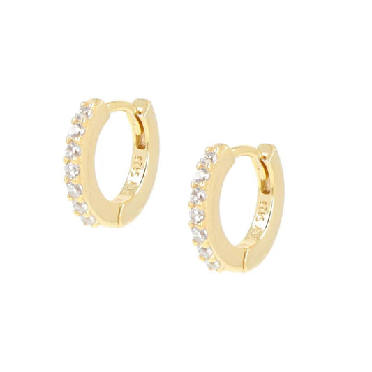 Orecchini Cerchio Dorati Tennis Mania Zirconi Bianchi Ref. ET1GB