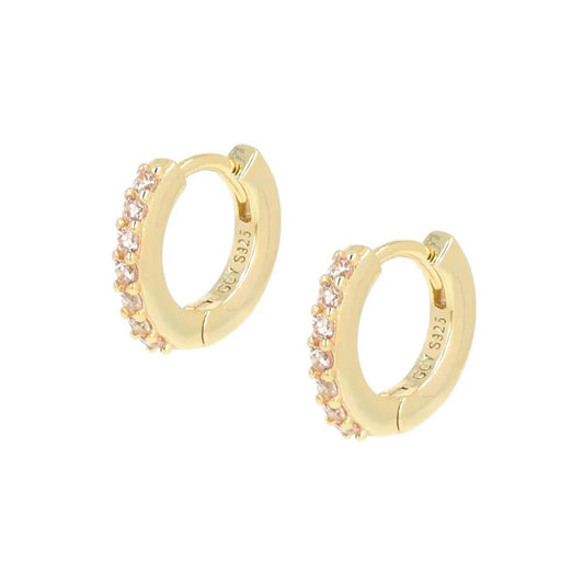 Orecchini Cerchio Dorati Tennis Mania Zirconi Champagne ET1GCH