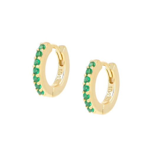 Orecchini Cerchio Dorati Tennis Mania Zirconi Verdi Ref. ET1GVE