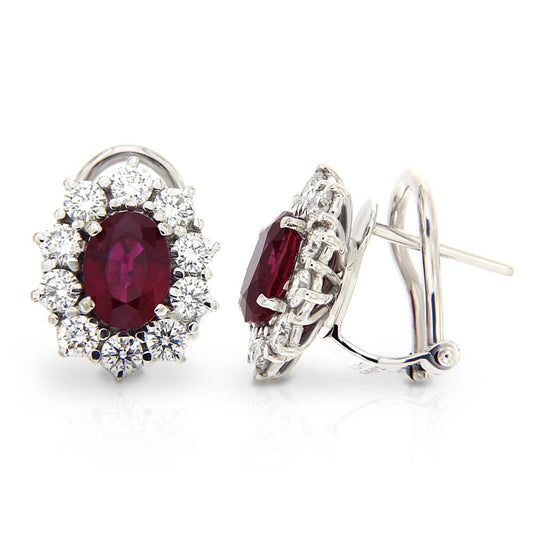 Orecchini Cestelli con Rubini CT 2.43 e Diamanti CT 1.20